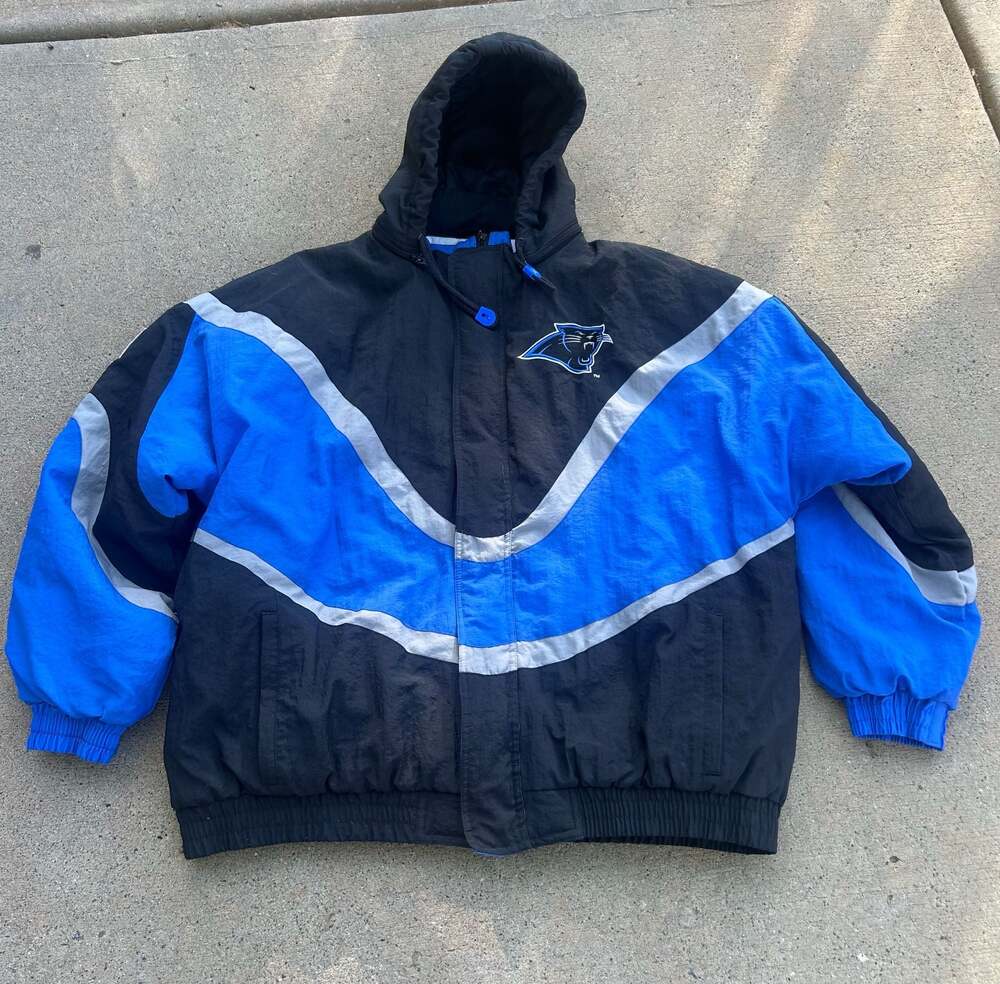Vintage 90s Apex One Carolina Panthers NFL Pro Line Puffer Jacket Size XL
